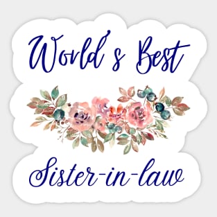 World's best sister-in-law sister in law shirts cute with flowers Sticker